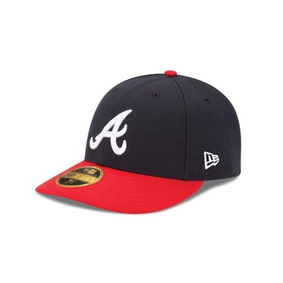 Blue Atlanta Braves Hat - New Era MLB Authentic Collection Low Profile 59FIFTY Fitted Caps USA2167350